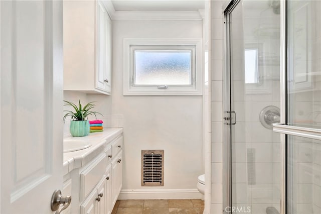 217 E Balboa Blvd, Newport Beach, CA 92661 - full bath featuring plenty of natural light, vanity, a stall shower, and ornamental molding