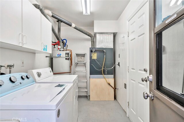 217 E Balboa Blvd, Newport Beach, CA 92661 - laundry area with water heater, separate washer and dryer, and cabinet space