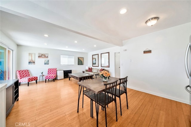 217 E Balboa Blvd, Newport Beach, CA 92661 - dining room featuring light wood-type flooring and recessed lighting