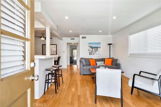 217 E Balboa Blvd, Newport Beach, CA 92661 - living room with plenty of natural light, light wood finished floors, and recessed lighting