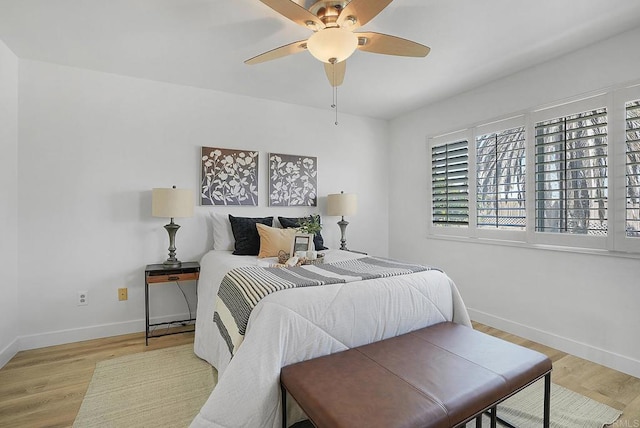 1930 Rosewood St, Vista, CA 92081 - bedroom with light wood-style floors and ceiling fan