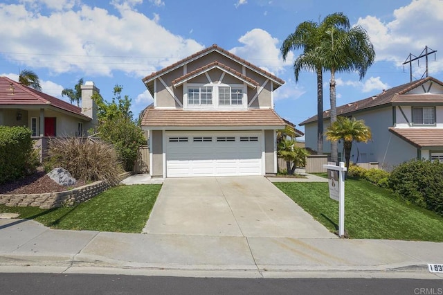 1930 Rosewood St, Vista, CA 92081 - traditional-style home with a tile roof, stucco siding, an attached garage, and driveway