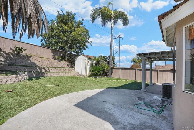 1930 Rosewood St, Vista, CA 92081 - fenced backyard featuring a shed and a patio area