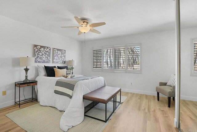 1930 Rosewood St, Vista, CA 92081 - bedroom with light wood-type flooring and a ceiling fan