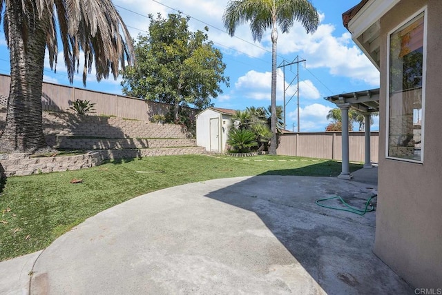 1930 Rosewood St, Vista, CA 92081 - fenced backyard featuring a storage shed and a patio area
