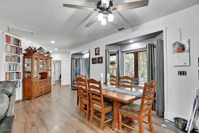 10784 Cole Way, Grass Valley, CA 95945 - dining room with a ceiling fan and light wood finished floors