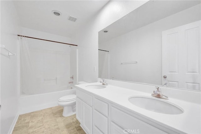 4564 Vincent Way, Riverside, CA 92501 - full bathroom featuring double vanity and shower / bath combination with curtain