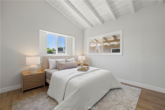 9712 Saloma Ave, North Hills, CA 91343 - bedroom with wood finished floors and wooden ceiling