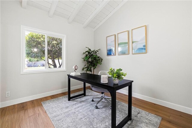 9712 Saloma Ave, North Hills, CA 91343 - office with wood finished floors and wood ceiling