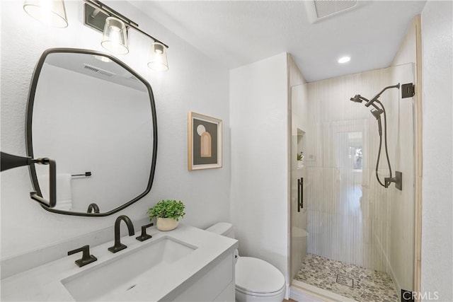 2000 Pacific Coast Hwy Unit 313, Huntington Beach, CA 92649 - full bathroom featuring a stall shower, vanity, and recessed lighting