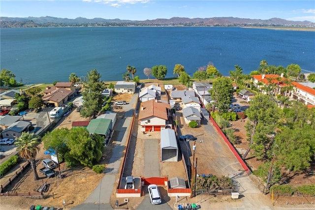 17162 Grand Ave, Lake Elsinore, CA 92530 - aerial perspective of suburban area featuring a water and mountain view