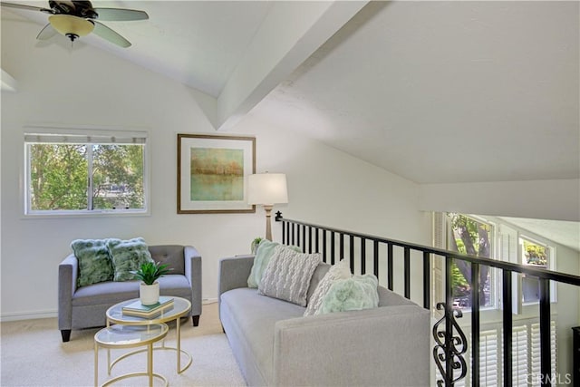 2164 Via Mariposa E Unit D, Laguna Woods, CA 92637 - living room with carpet and a ceiling fan