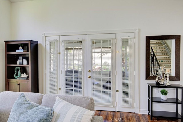 2164 Via Mariposa E Unit D, Laguna Woods, CA 92637 - doorway featuring french doors and wood finished floors
