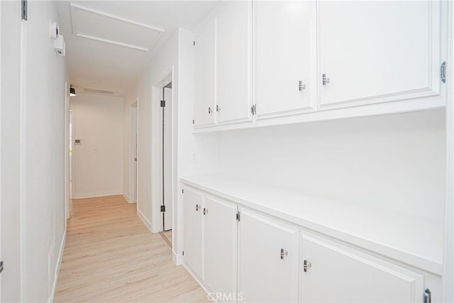 812 San Juan Ln, Placentia, CA 92870 - hall featuring attic access and light wood-style flooring