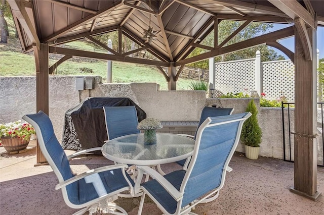 9230 Las Lomas Ave, Atascadero, CA 93422 - view of patio / terrace featuring a gazebo, a grill, and outdoor dining area