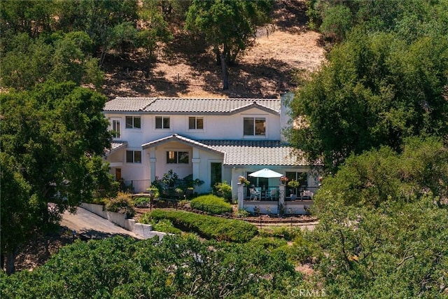9230 Las Lomas Ave, Atascadero, CA 93422 - rear view of house featuring a tiled roof, a patio, and stucco siding