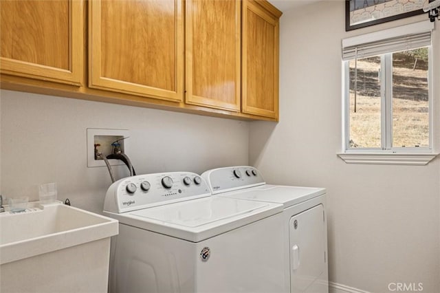 9230 Las Lomas Ave, Atascadero, CA 93422 - washroom with washer and clothes dryer and cabinet space