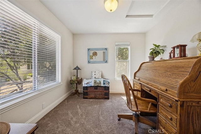 9230 Las Lomas Ave, Atascadero, CA 93422 - carpeted home office featuring attic access and baseboards