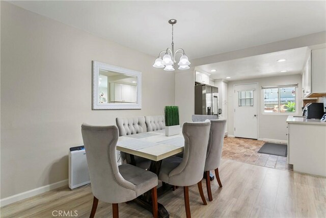 4783 Larwin Ave, Cypress, CA 90630 - dining room featuring a chandelier, light wood-type flooring, and recessed lighting