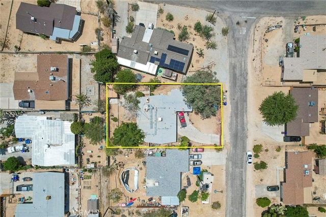 61497 Valley View Dr, Joshua Tree, CA 92252 - aerial overview of property's location featuring property boundaries highlighted