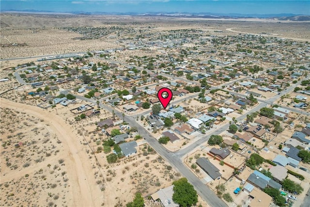 61497 Valley View Dr, Joshua Tree, CA 92252 - aerial view of property and surrounding area with a desert landscape and mountains