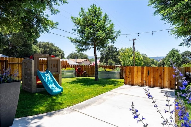 4095 Dolores Ave, Atascadero, CA 93422 - fenced backyard with a playground and a patio