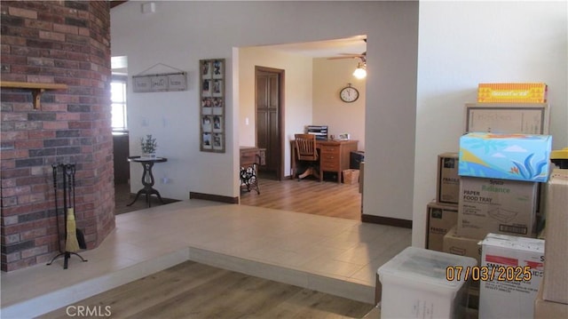 19824 Yucca Loma Rd, Apple Valley, CA 92307 - hall with wood finished floors and an office area