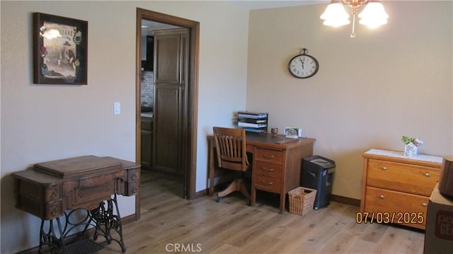 19824 Yucca Loma Rd, Apple Valley, CA 92307 - office featuring light wood-type flooring and baseboards
