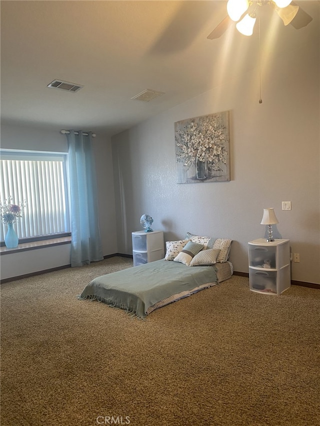 19824 Yucca Loma Rd, Apple Valley, CA 92307 - carpeted bedroom featuring a ceiling fan and baseboards