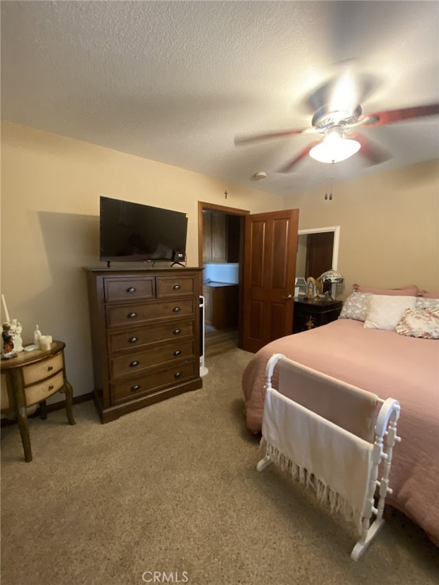 19824 Yucca Loma Rd, Apple Valley, CA 92307 - bedroom with carpet floors, a ceiling fan, and a textured ceiling
