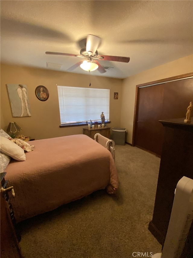 19824 Yucca Loma Rd, Apple Valley, CA 92307 - bedroom with carpet and ceiling fan