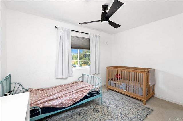 835 Minor Dr, Escondido, CA 92025 - carpeted bedroom with baseboards and a ceiling fan