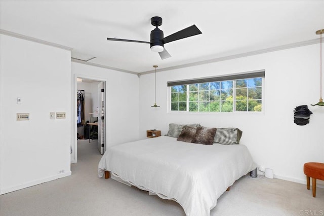 835 Minor Dr, Escondido, CA 92025 - bedroom with light colored carpet, ceiling fan, and a walk in closet