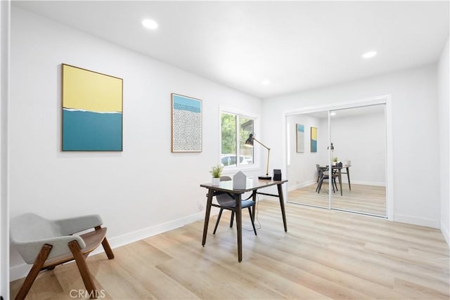 18746 Welby Way, Reseda, CA 91335 - office featuring light wood-style flooring and recessed lighting