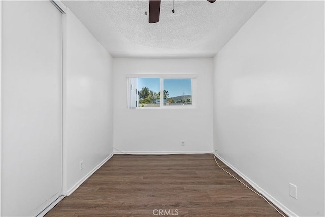 841 W 5th, San Pedro, CA 90731 - empty room featuring a textured ceiling, a ceiling fan, and wood finished floors