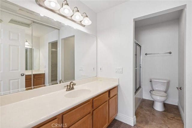 10166 Camino Ruiz Unit 32, San Diego, CA 92126 - full bathroom with vanity, bath / shower combo with glass door, and tile patterned flooring