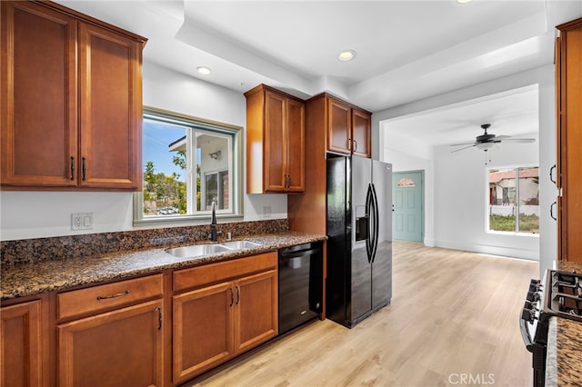 1509 N Avenida De La Estrella, San Clemente, CA 92672 - kitchen with refrigerator with ice dispenser, dishwasher, stainless steel gas range, light wood-style floors, and recessed lighting