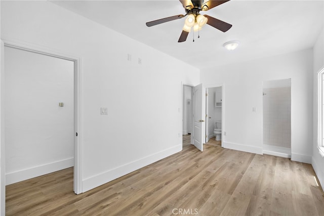 1509 N Avenida De La Estrella, San Clemente, CA 92672 - unfurnished bedroom with light wood-type flooring, ensuite bath, and ceiling fan