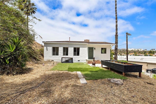 1509 N Avenida De La Estrella, San Clemente, CA 92672 - back of house with a chimney, a lawn, and stucco siding
