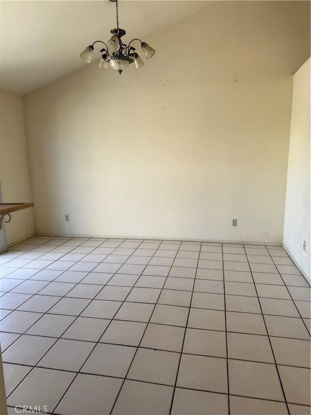 43644 Serenity Ct, Lancaster, CA 93535 - unfurnished room with a chandelier and light tile patterned flooring