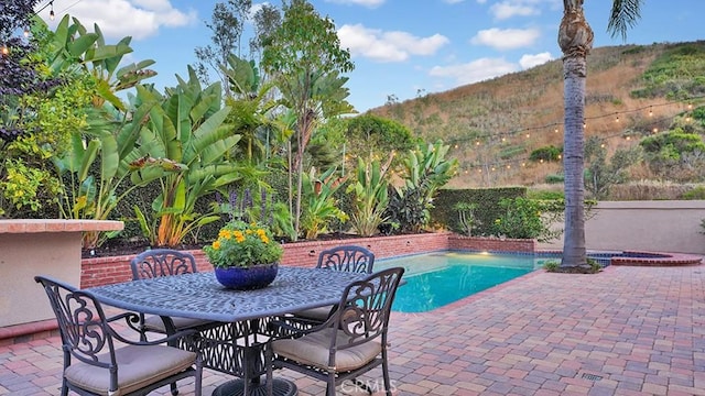 31962 Via Montura, San Juan Capistrano, CA 92675 - view of pool with a patio, a jacuzzi, and outdoor dining area