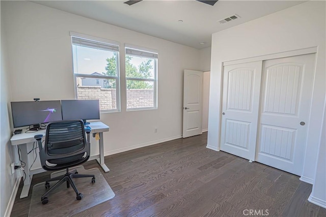 24270 Verdugo Cir, Valencia, CA 91354 - home office featuring dark wood-style flooring