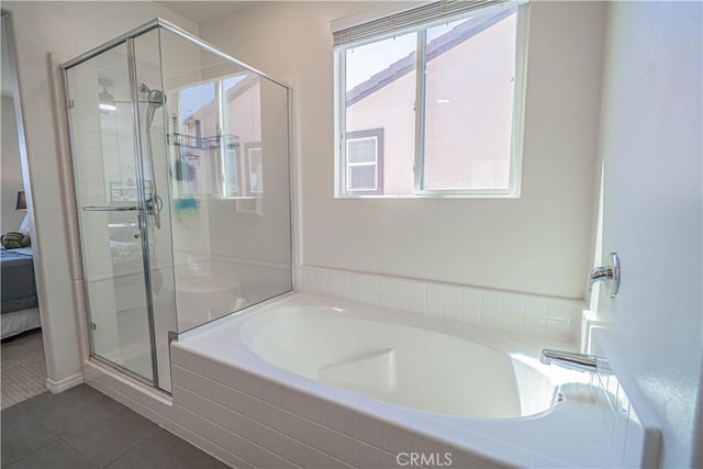 24270 Verdugo Cir, Valencia, CA 91354 - bathroom with a garden tub, a stall shower, tile patterned floors, and ensuite bathroom