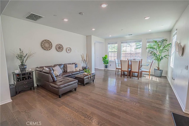 24270 Verdugo Cir, Valencia, CA 91354 - living area with dark wood finished floors and recessed lighting