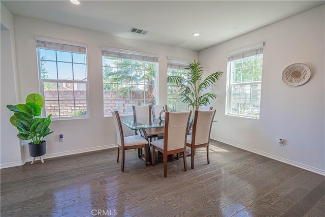 24270 Verdugo Cir, Valencia, CA 91354 - dining area with dark wood finished floors and recessed lighting