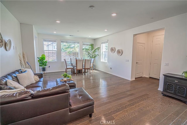 24270 Verdugo Cir, Valencia, CA 91354 - living area with dark wood-type flooring and recessed lighting