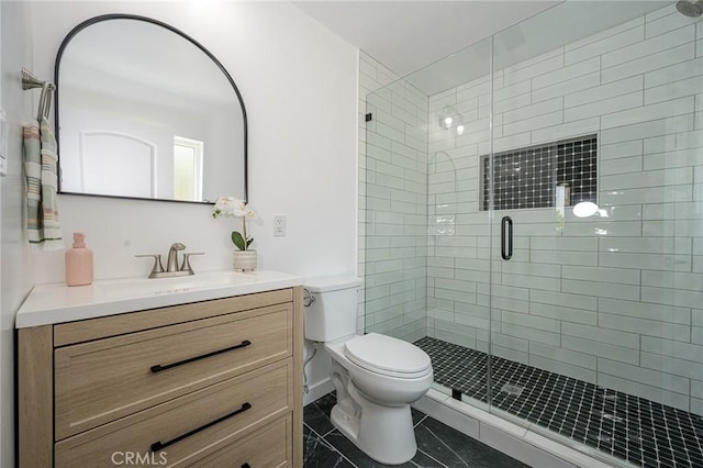 4548 Jade St, Los Angeles, CA 90032 - full bathroom featuring tile patterned floors, vanity, and a stall shower