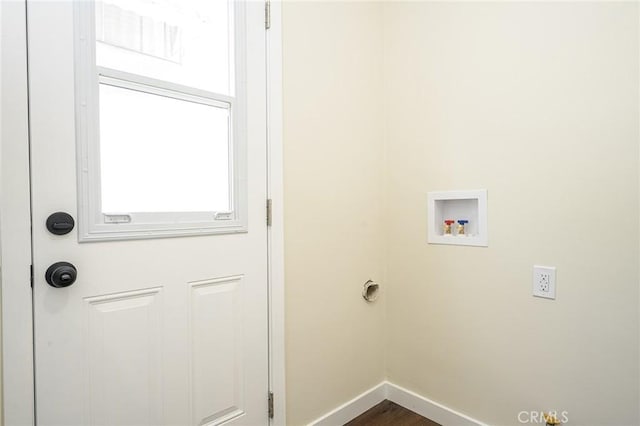 4548 Jade St, Los Angeles, CA 90032 - laundry area featuring hookup for a washing machine and dark wood finished floors