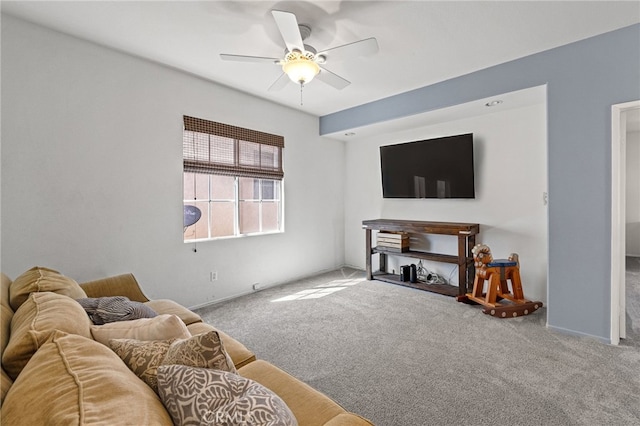 11317 Riverleaf Dr, Riverside, CA 92505 - carpeted living area featuring ceiling fan