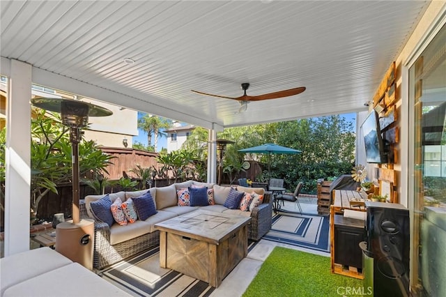 11317 Riverleaf Dr, Riverside, CA 92505 - view of patio with an outdoor living space and ceiling fan
